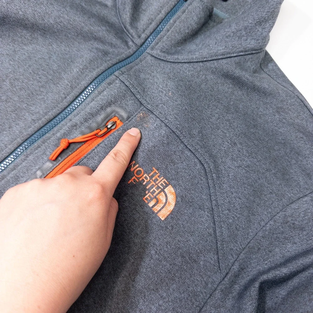 The North Face Pullover Men Small Gray Quarter Zip Fleece Chest Pocket
